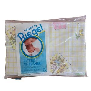 Vintage Babycare By Riegel Fitted Crib Sheet © 1993 100% Cotton For Baby NIP NWT